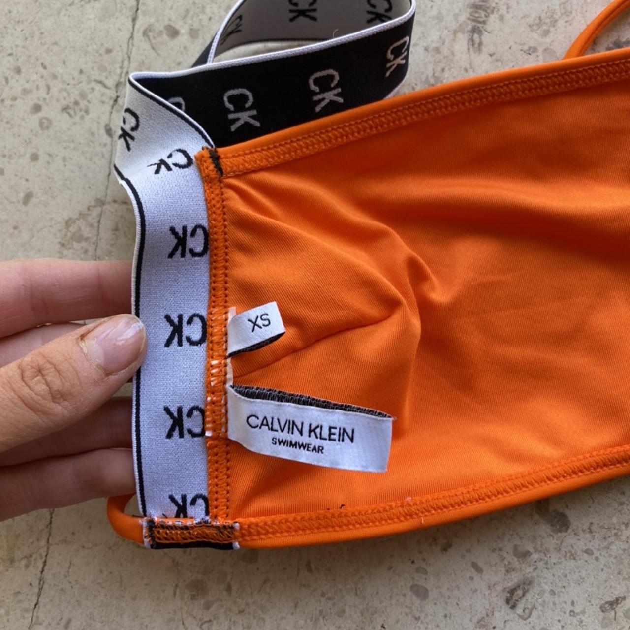 calvin klein orange bikini top