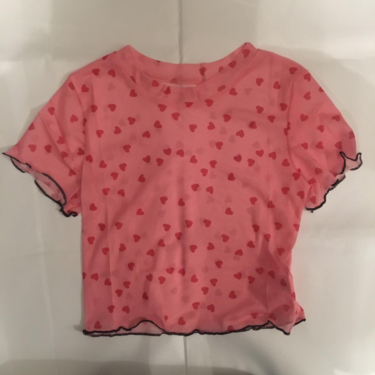 Women's Pink and Red Crop-top | Depop