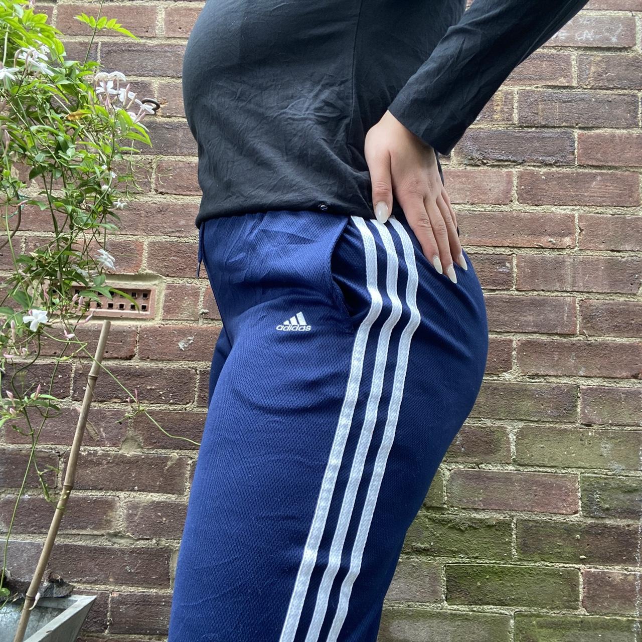 Adidas Women's Blue and Navy Joggerstracksuits Depop