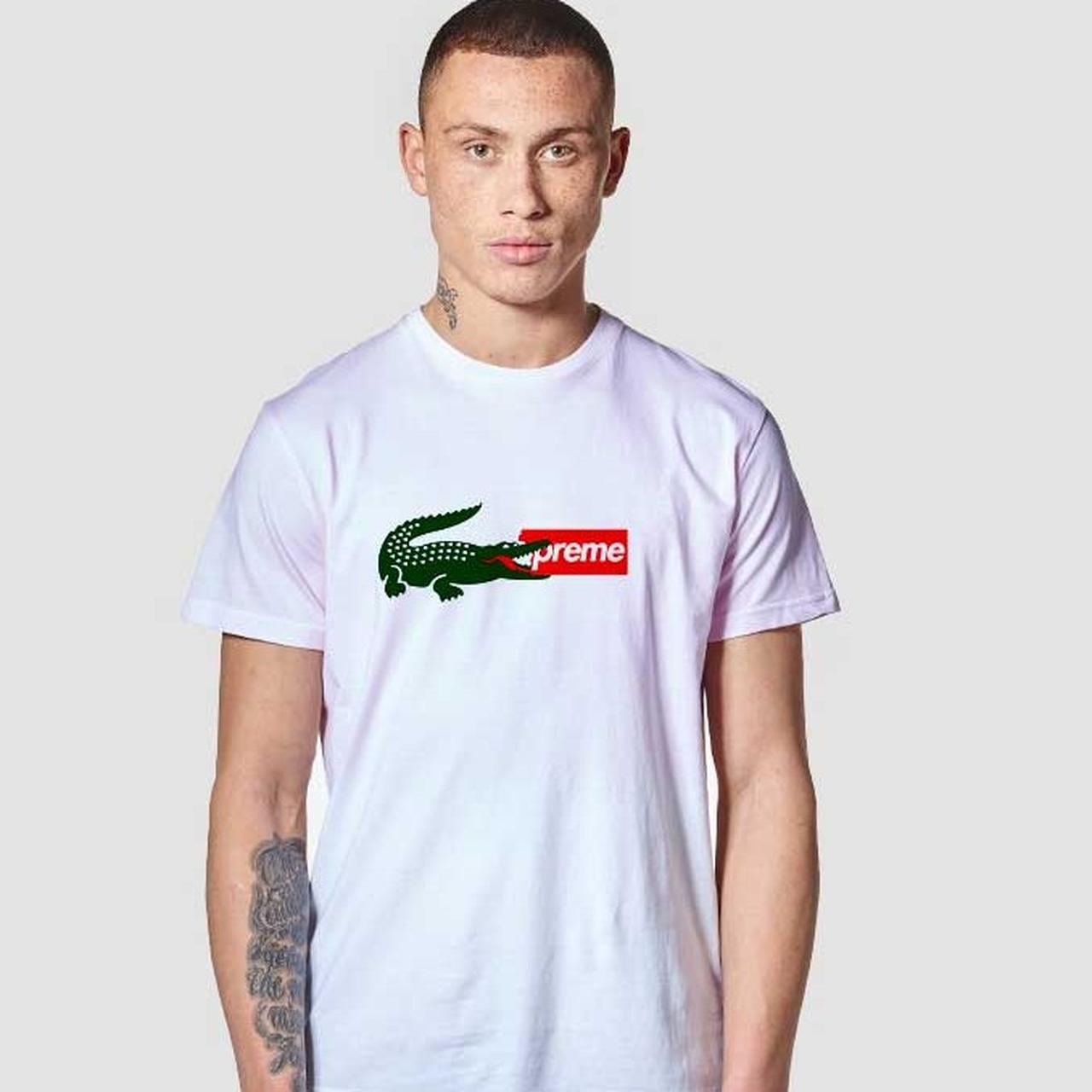 The Supreme x Lacoste Collaboration T Shirt Material... - Depop