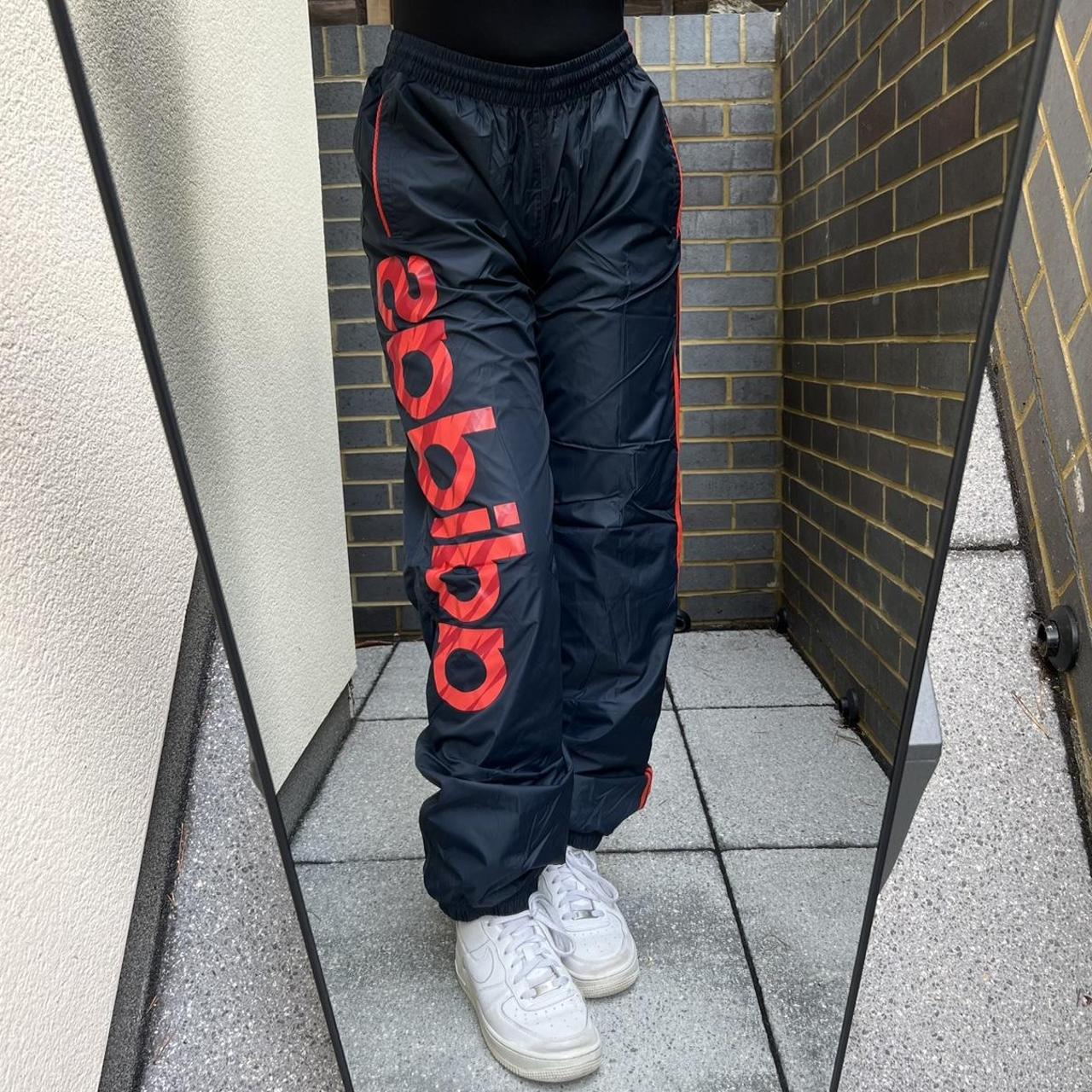 Adidas Women's Red and Navy Joggerstracksuits Depop