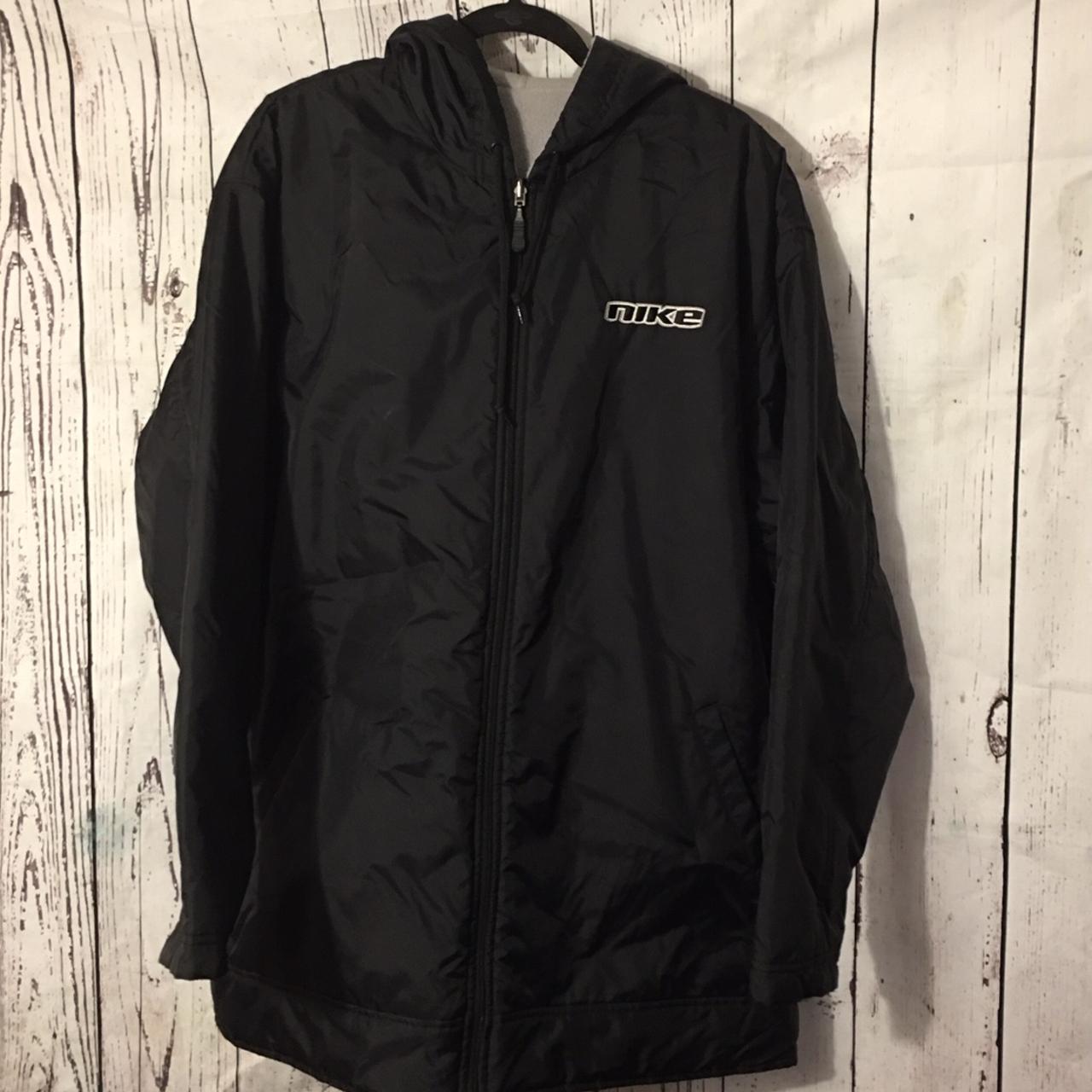 Mens Nike Jacket Black Exterior And Grey Interior Depop