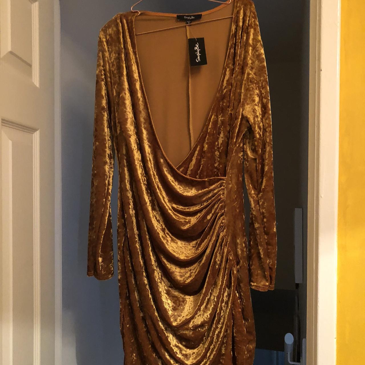 Simply be gold on sale dress