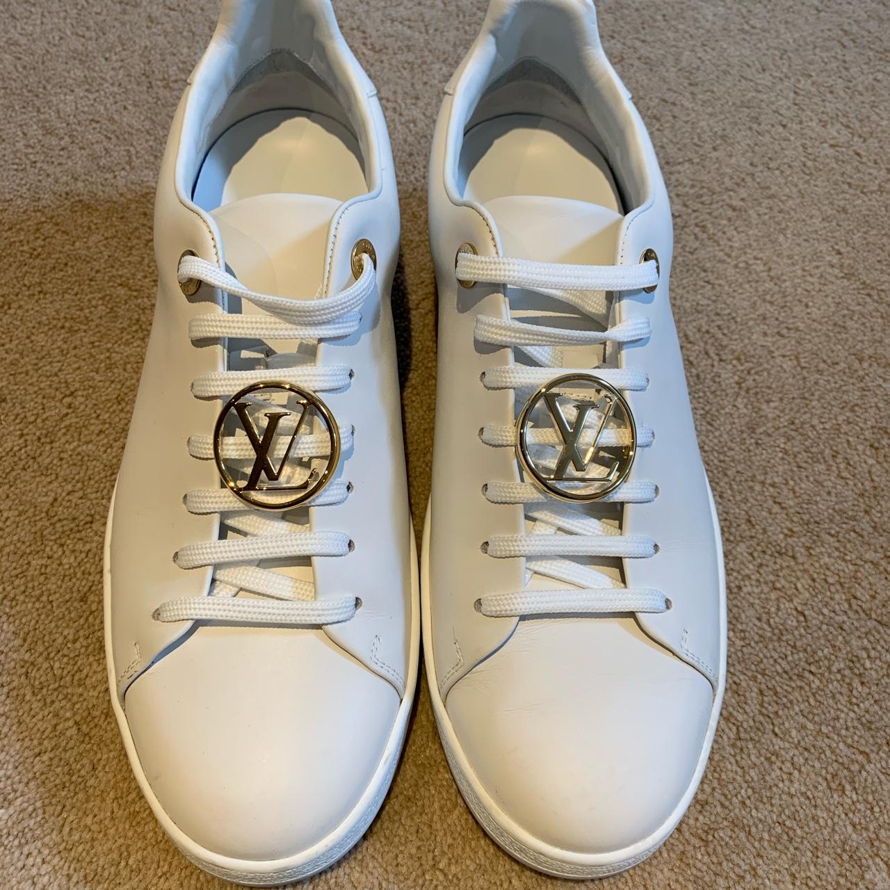 Louis Vuitton White Leather Frontrow Low-Top Sneakers Size 39