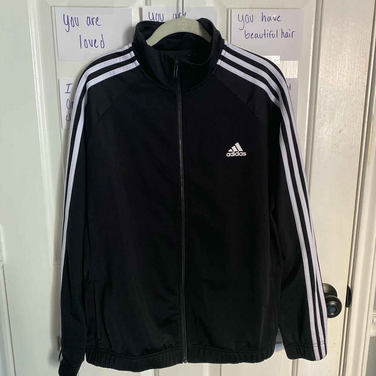 Barely worn adidas jacket Removed size tag but is... - Depop