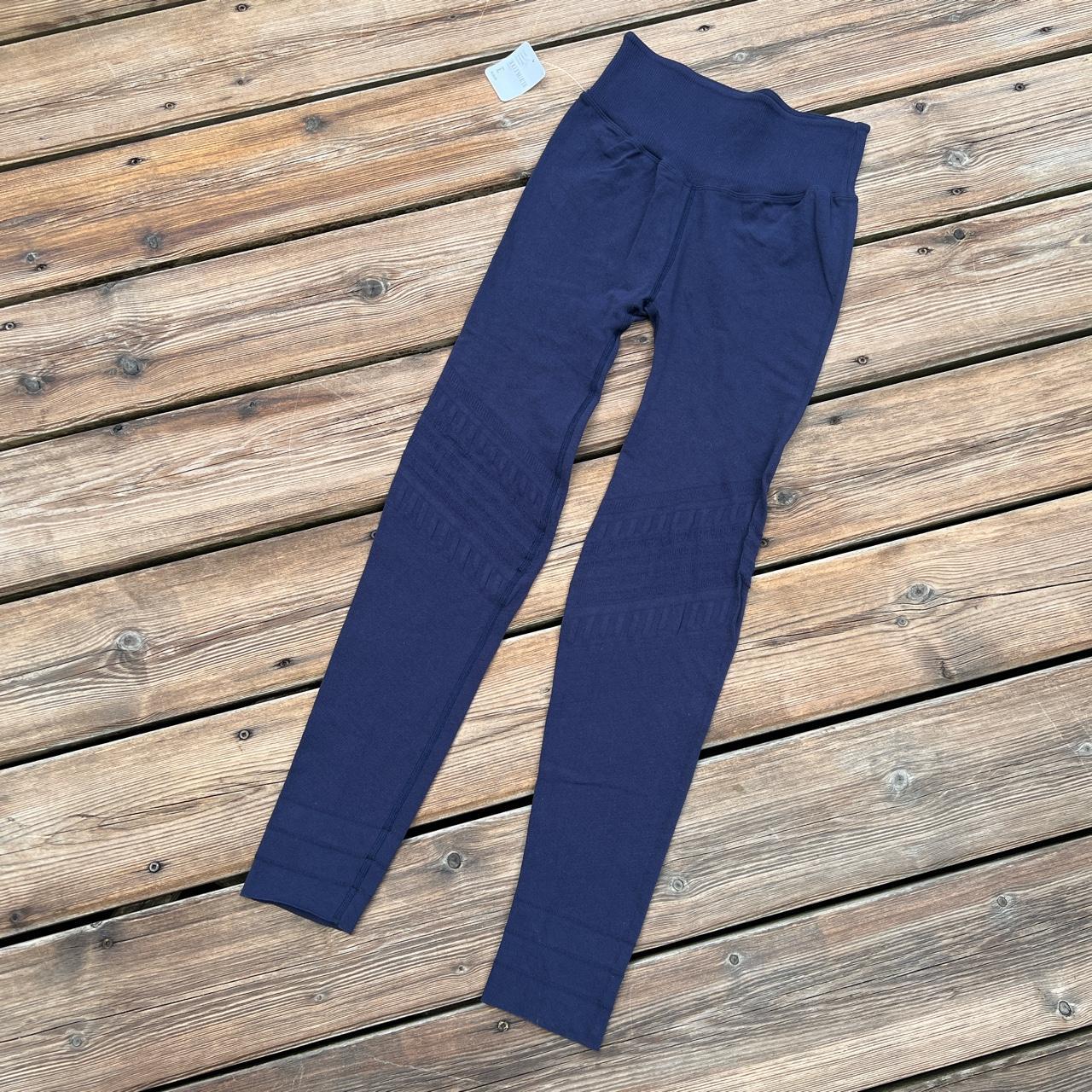 Free People Women's Navy Leggings Depop