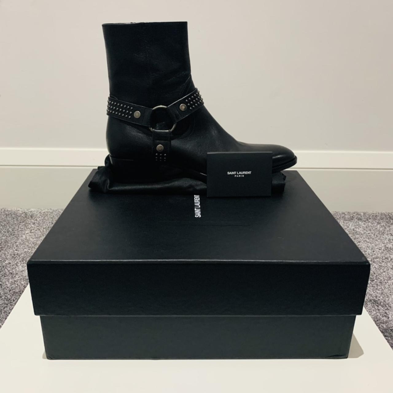 Brand New Saint Laurent Harness Boots. Size 9 EU 43... - Depop