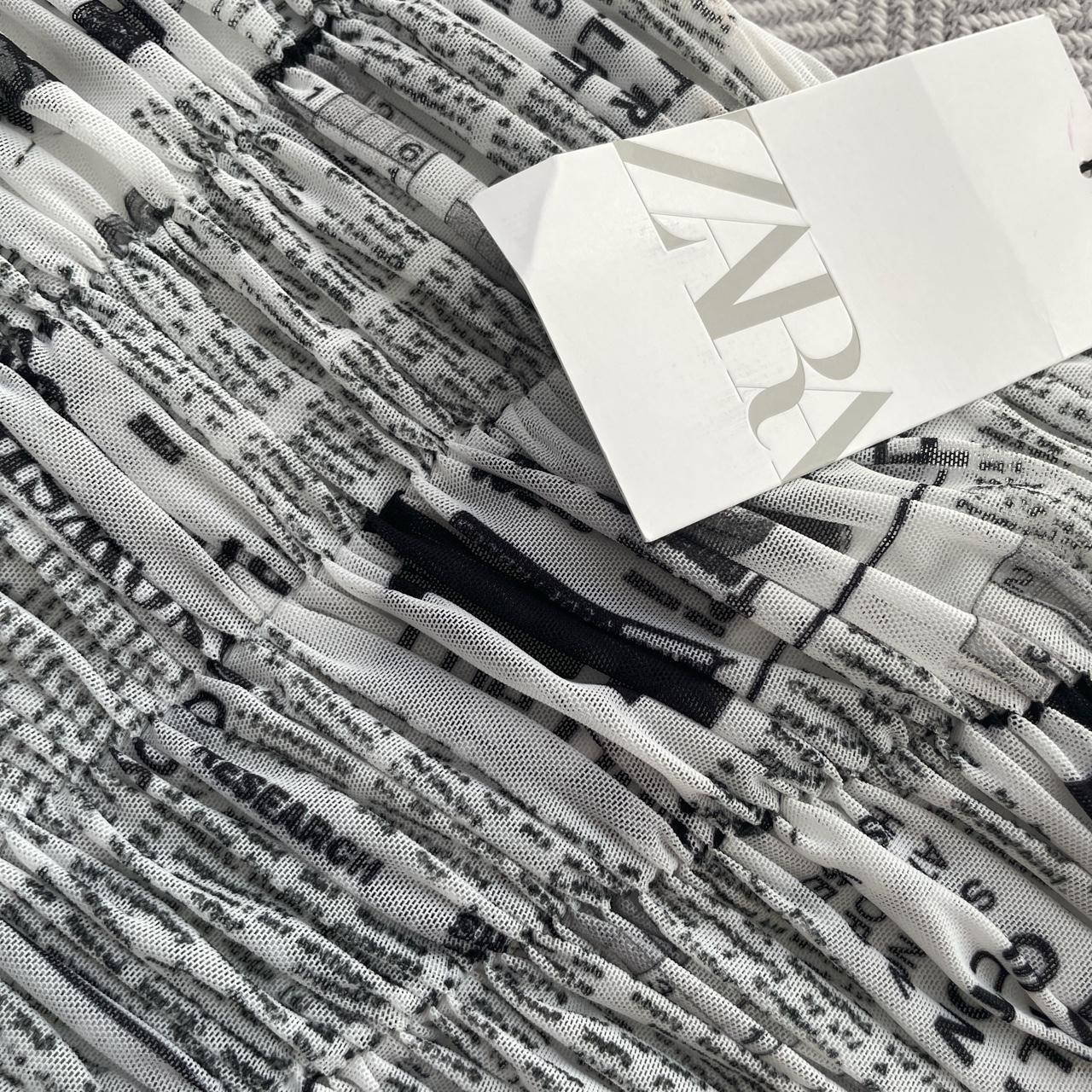 Zara newspaper print bodice. Never worn still with... Depop