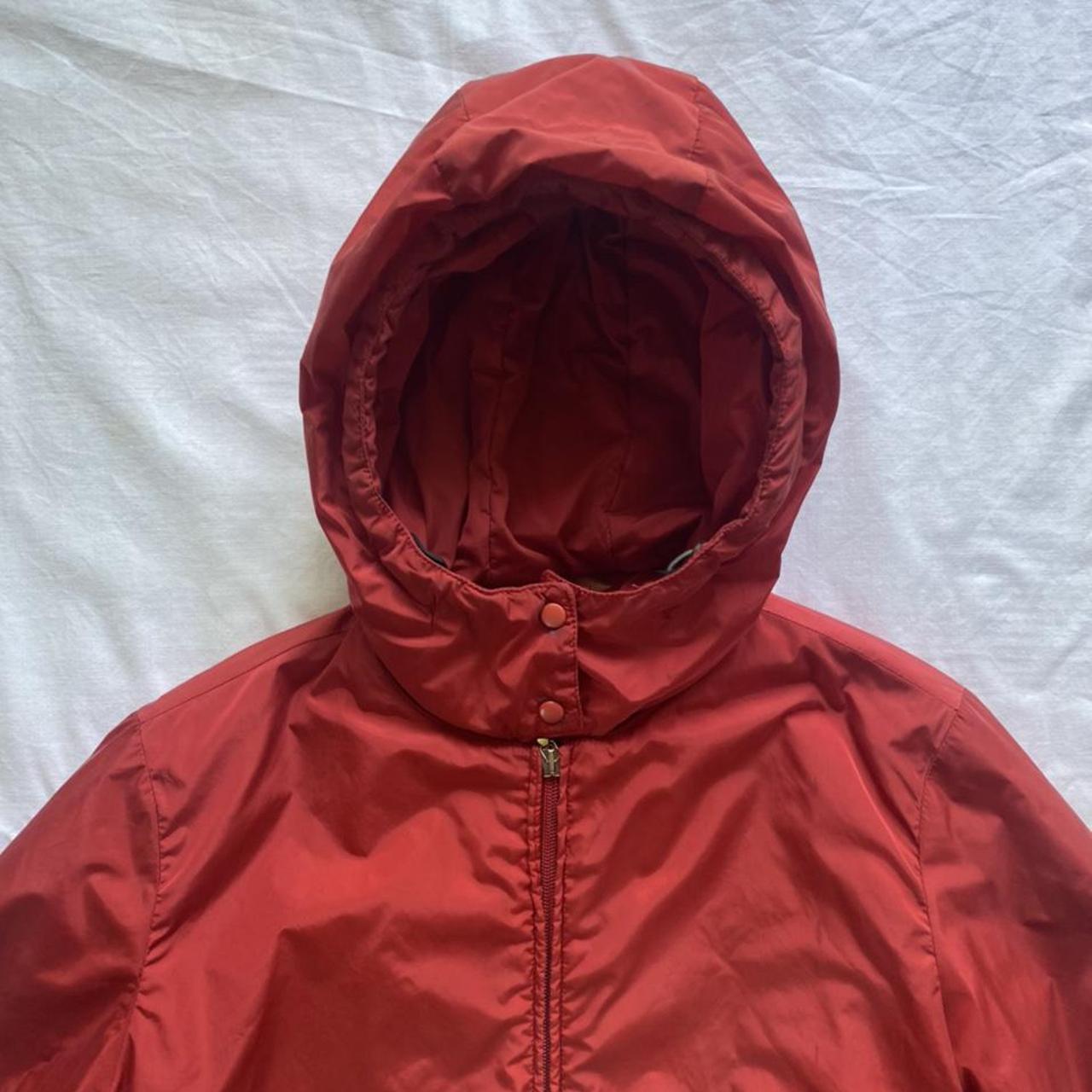 sell red Prada jacket made of nylon with closable... - Depop