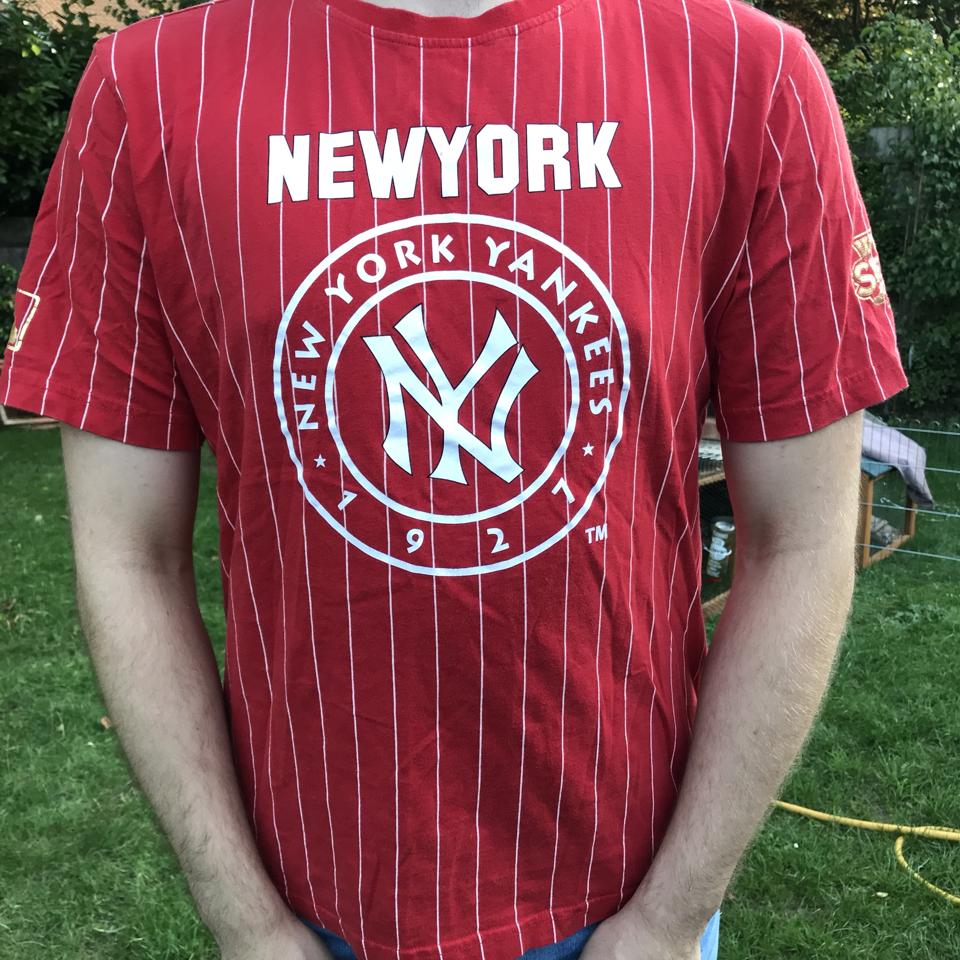 NY New York yankees over shirt navy, white, red (L - Depop