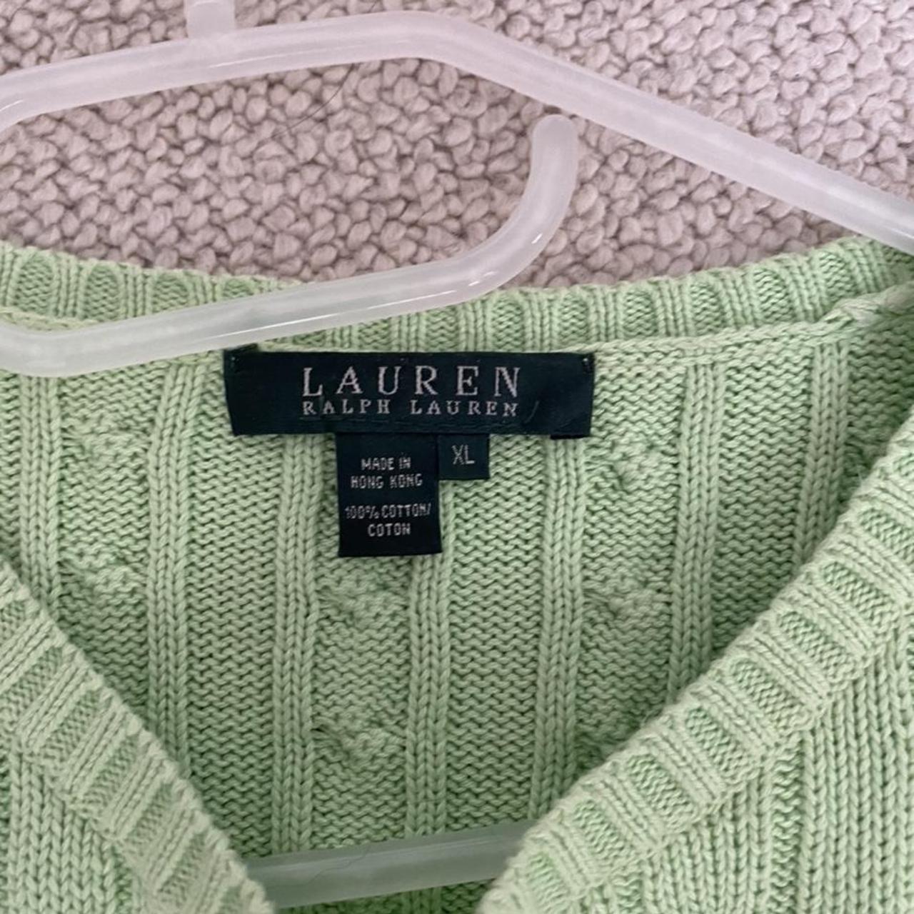 light green ralph lauren jumper size XL but is not... - Depop