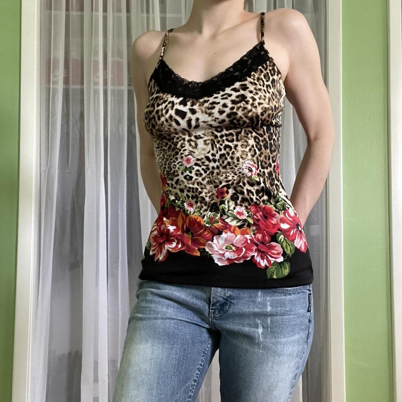 Product Image 1 - CHEETAH FLORAL LACEY TANK TOP

-