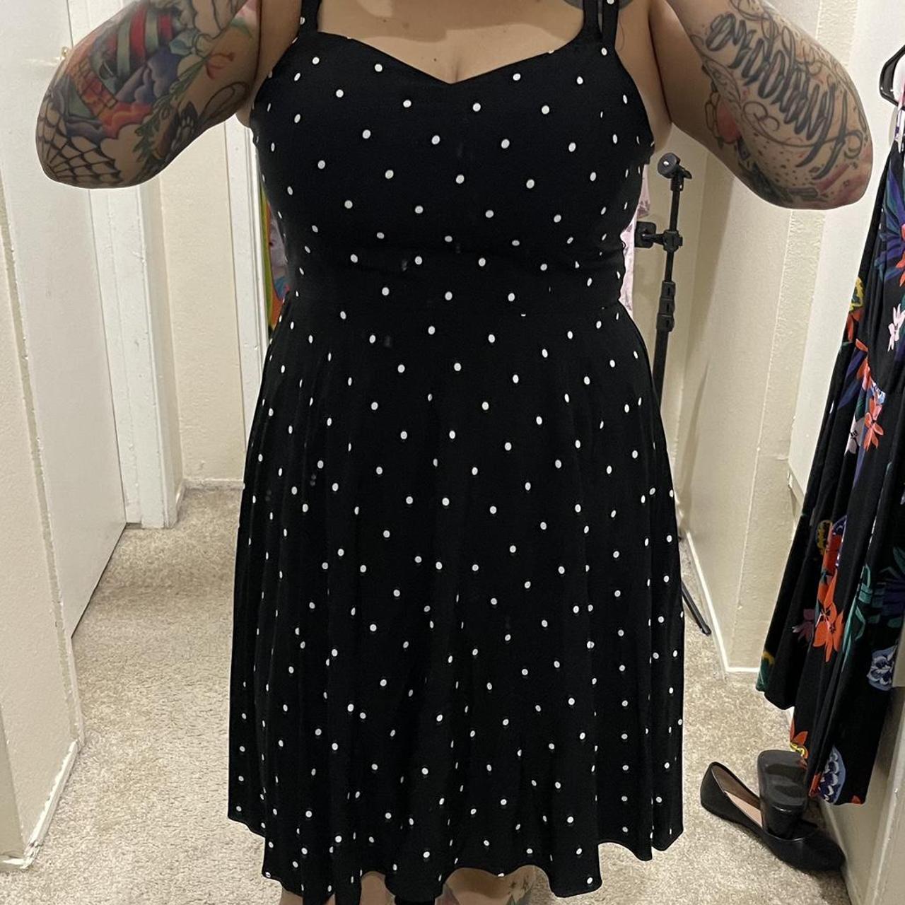 old navy black polka dot dress