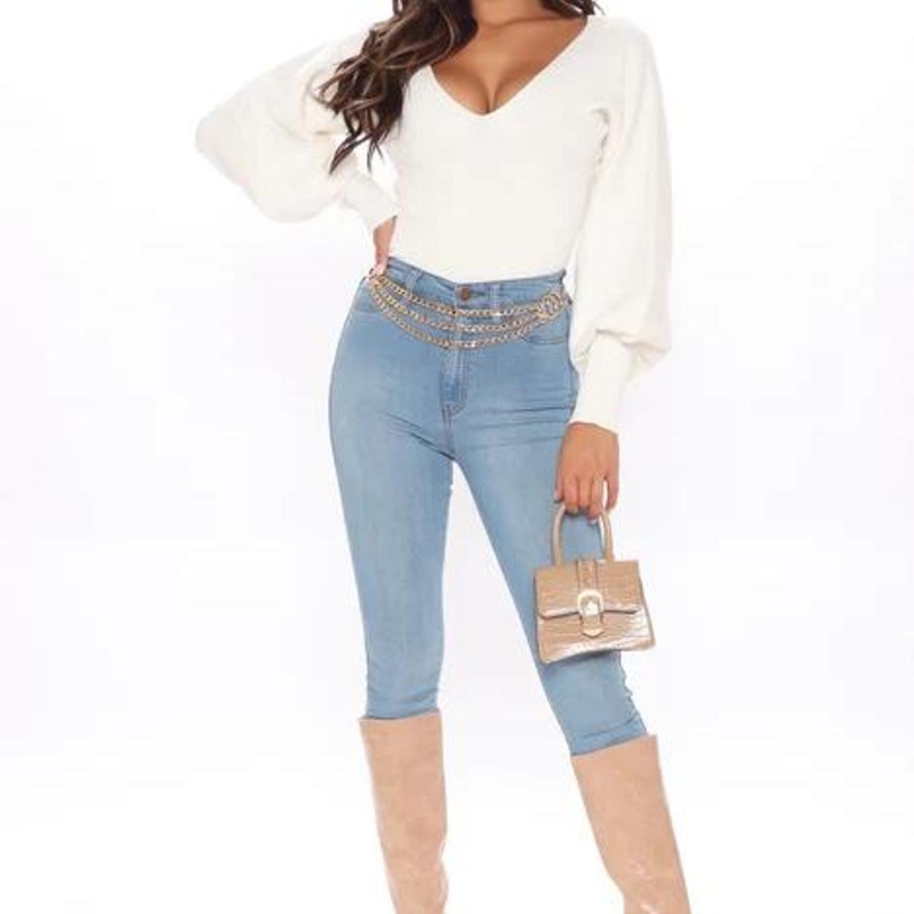 Fashion nova white sweater sale