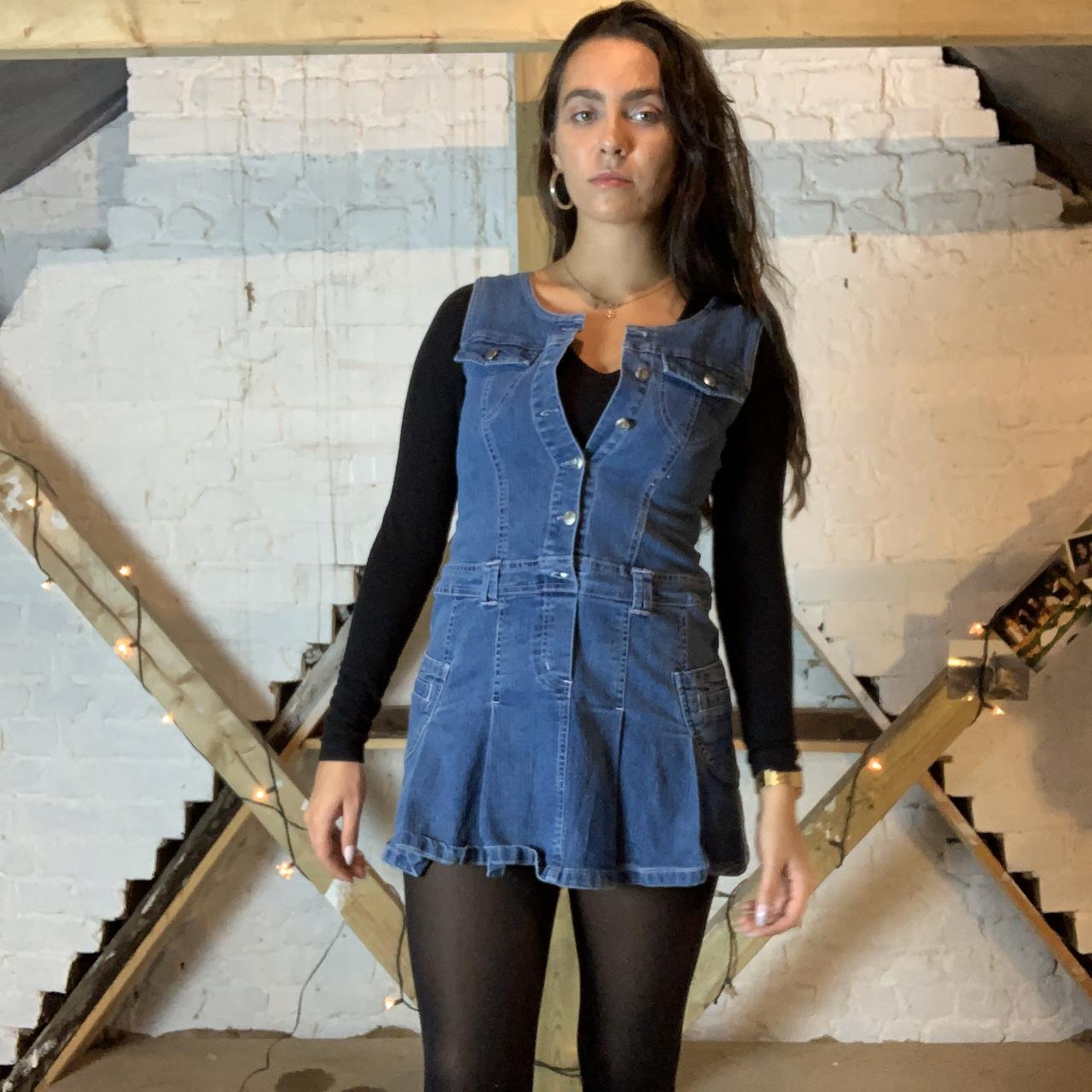 Fitted denim mini dress sale