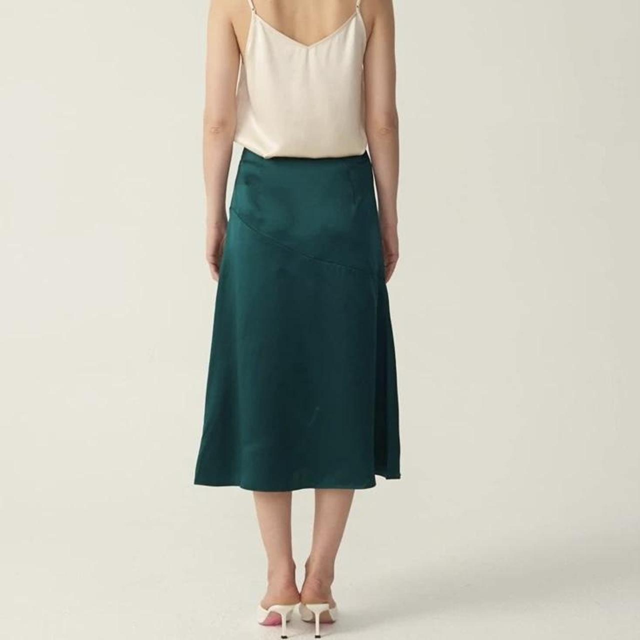 dark-emerald-green-silk-skirt-a-line-bias-cut-depop