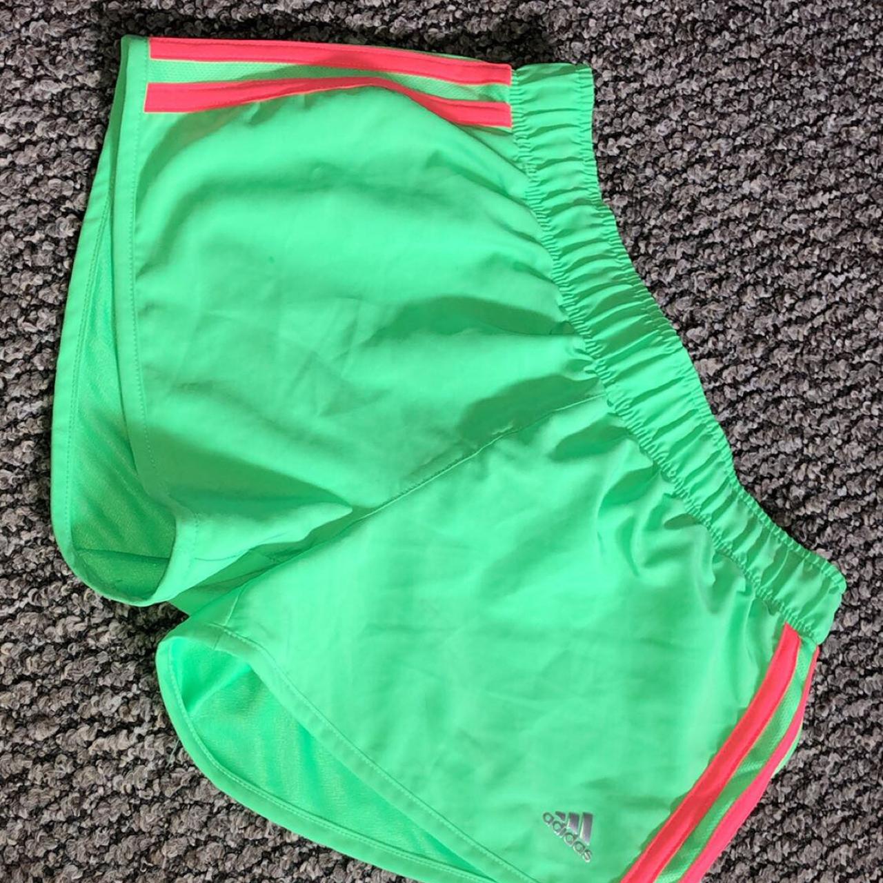 Neon Adidas shorts/ size XXS/ never worn before/... - Depop