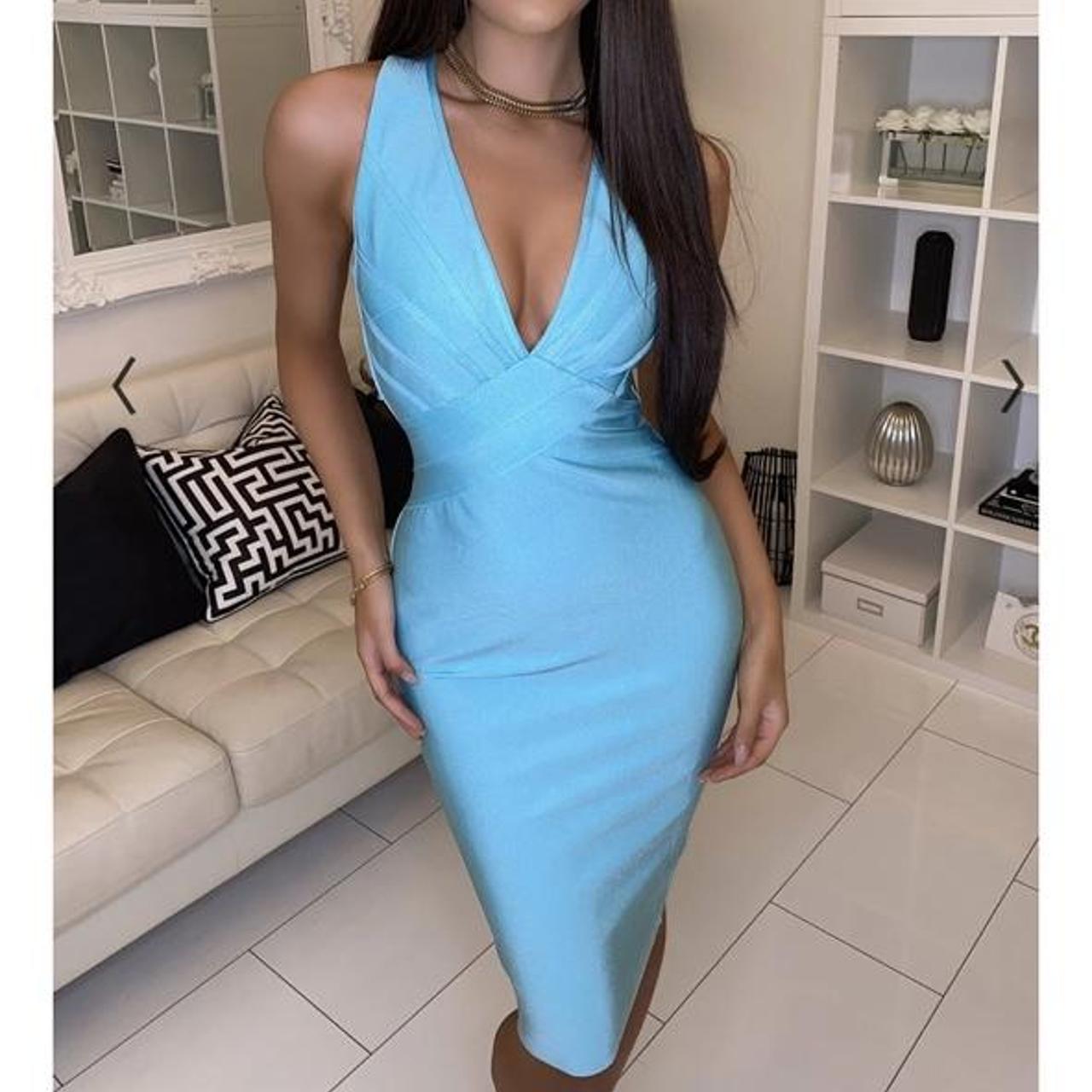 Pink Boutique Women's Blue Dress Depop