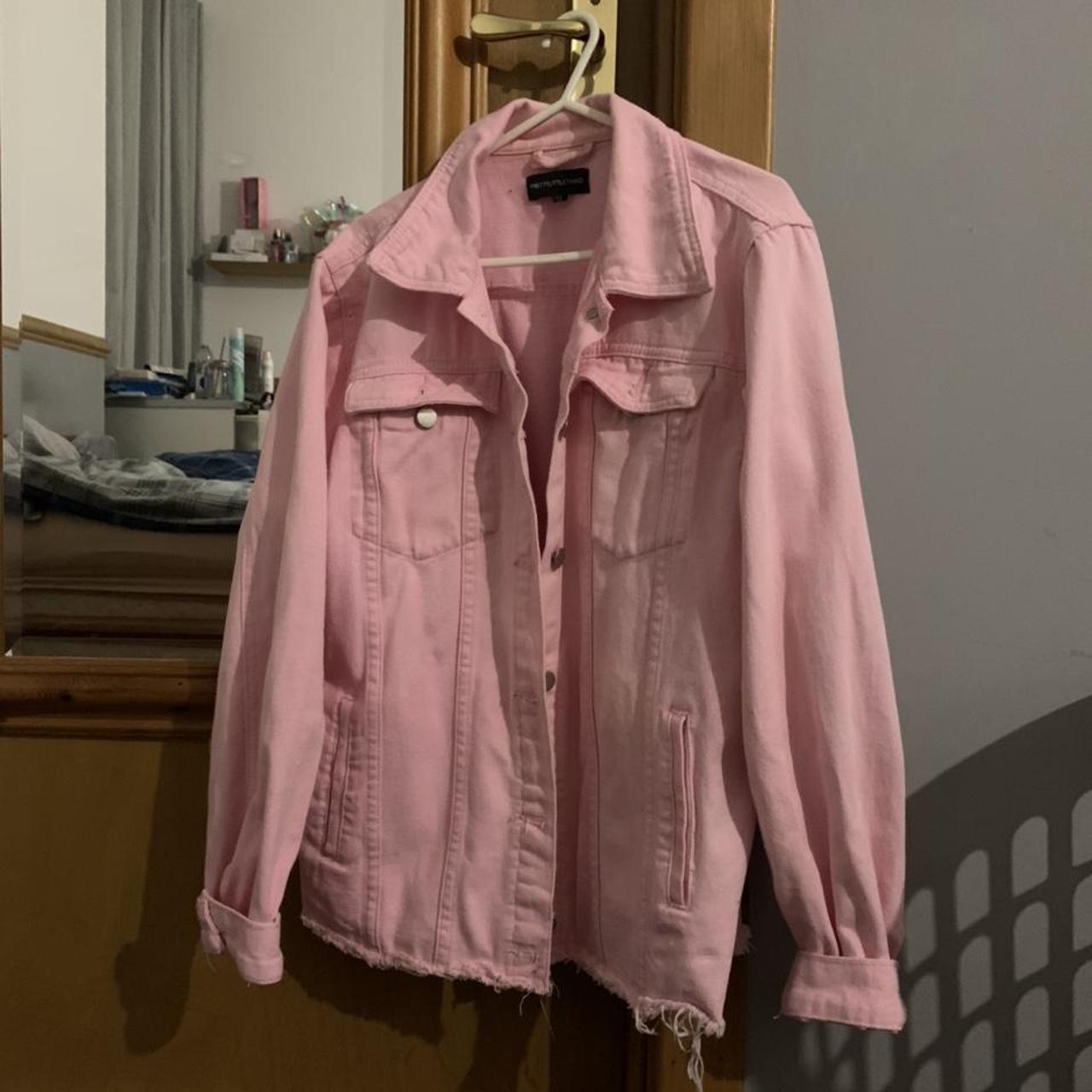 pink denim jacket size 12