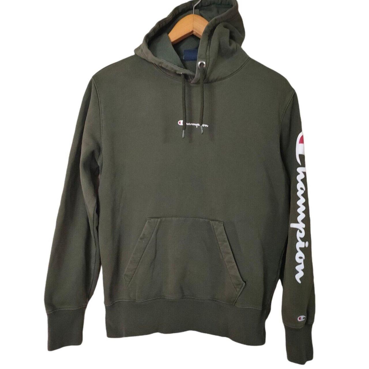 Champion Spell Out Hoodie Size M Ladies UK 12 Khaki