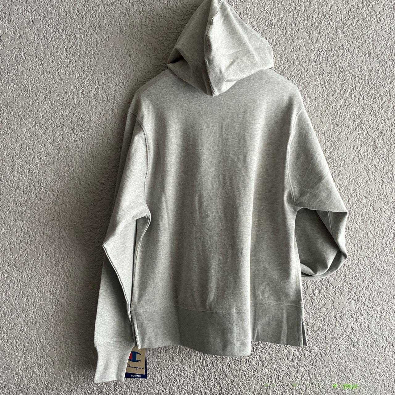 Champion Men's Heritage Jersey Hoodie, Oxford Gray... - Depop