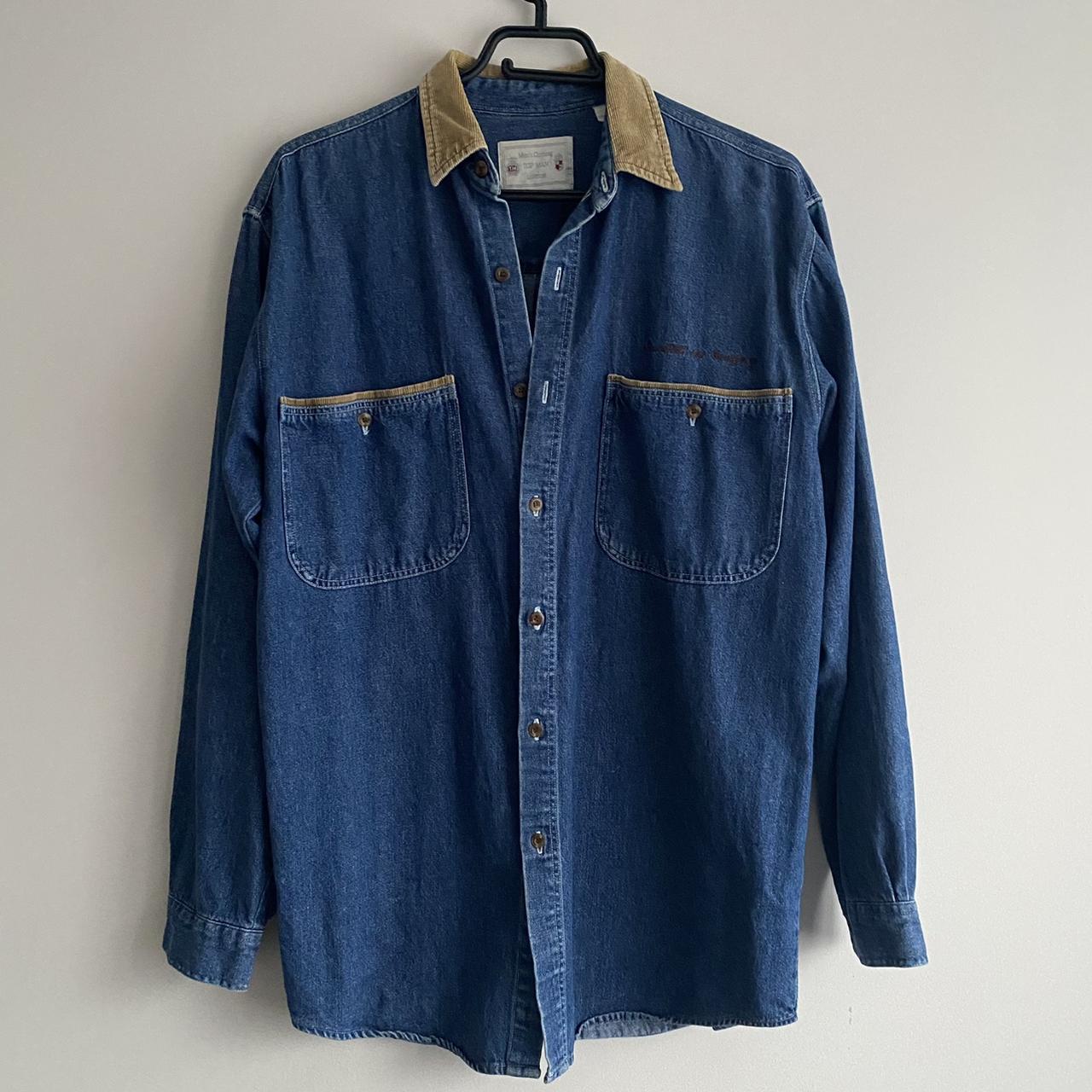 Vintage Topman Chambray Denim Over Shirt Size Small... - Depop