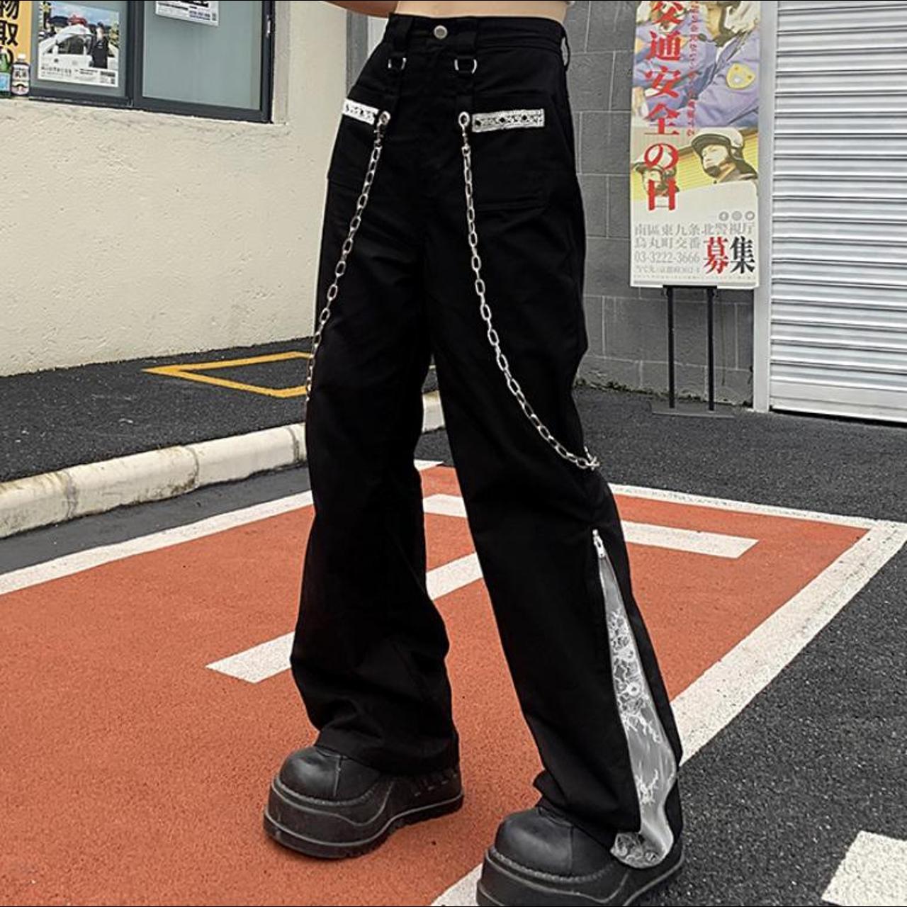 Black Chain Pants - Cool Pants Just Didn’t Fit Me - - Depop