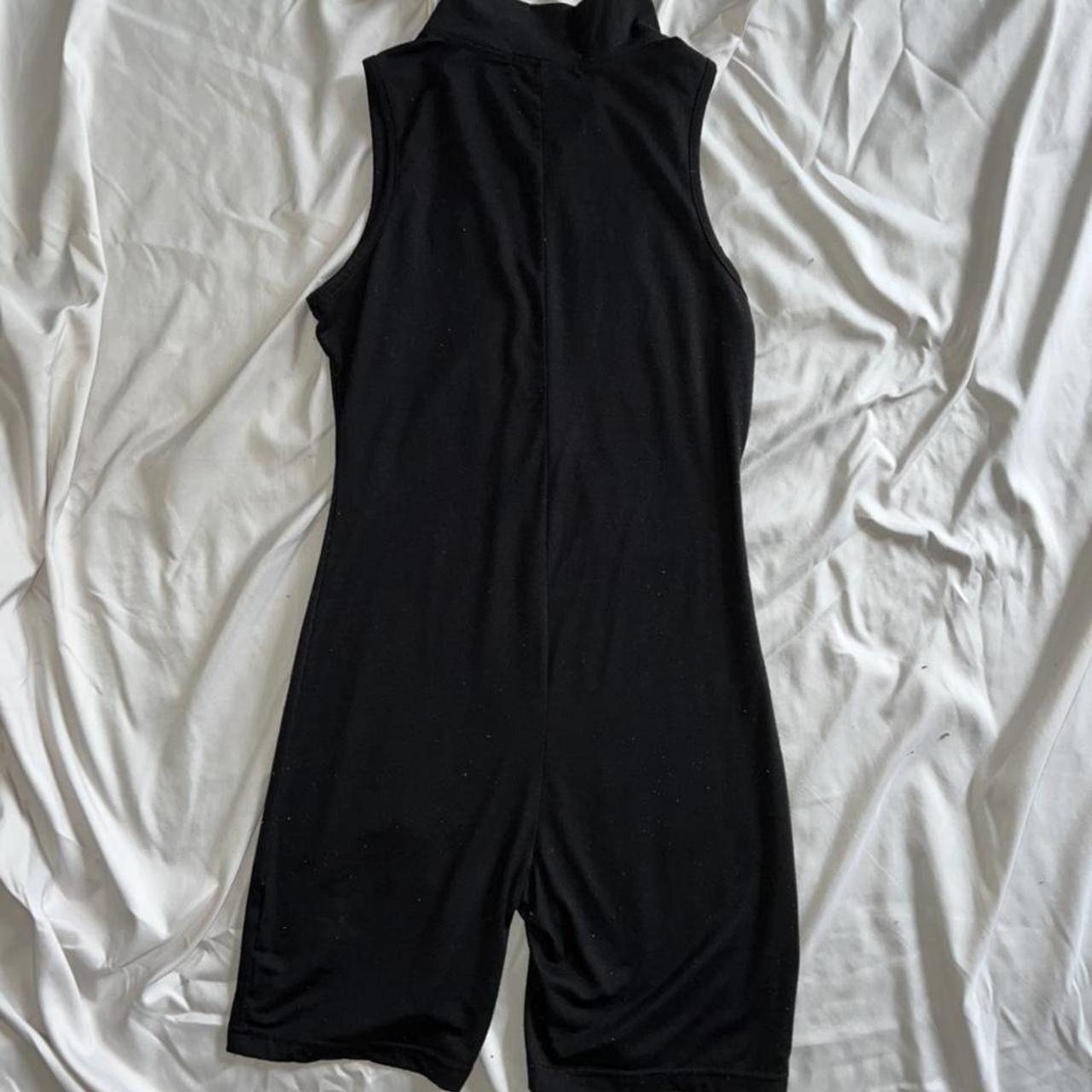 Black zip half zip romper (size medium) #misguided... - Depop