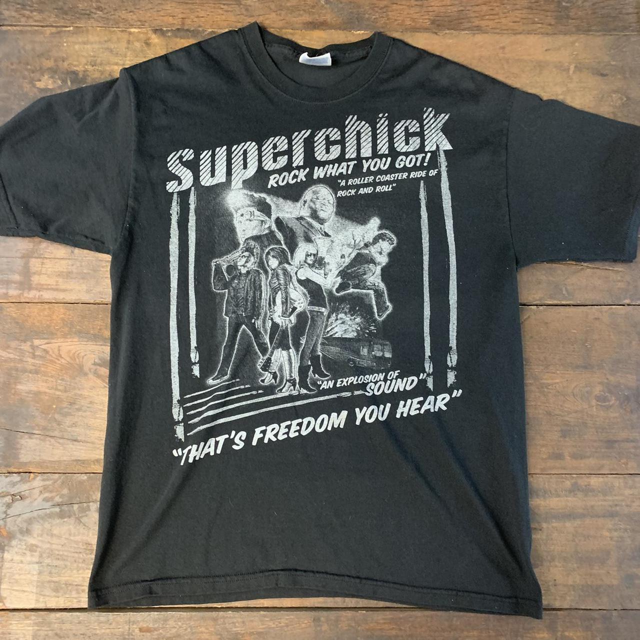 Y2K 2008 Rare Superchick Band T-Shirt Black... - Depop