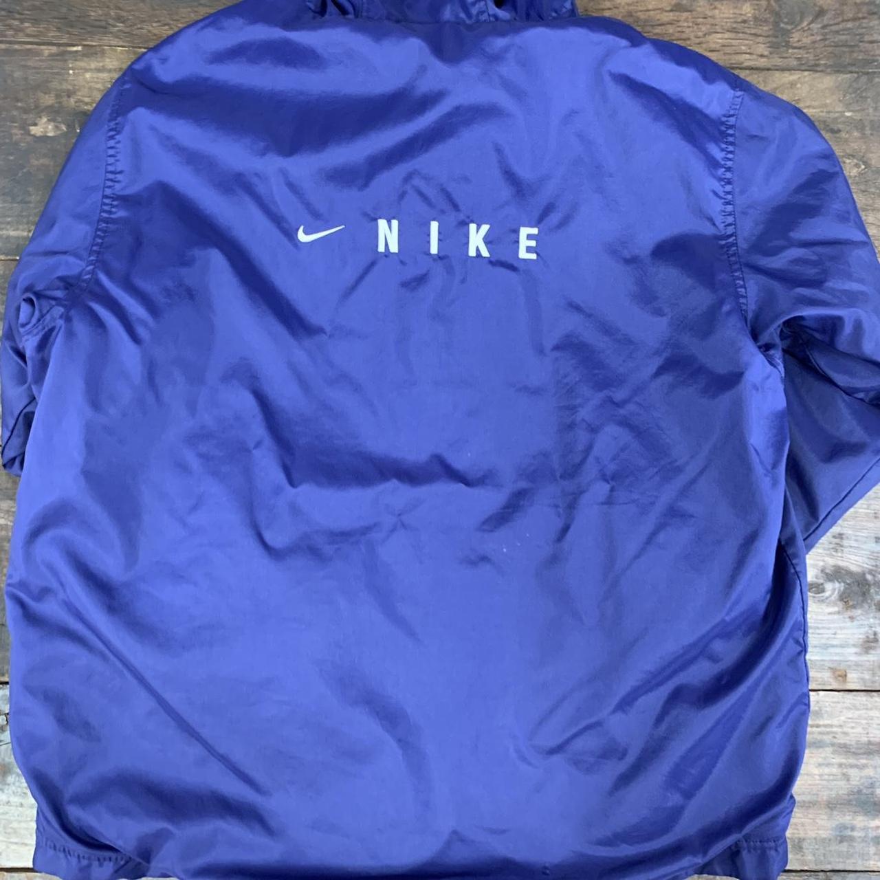 VTG Nike Embroidered Swoosh Spellout Lined Zip-Up... - Depop