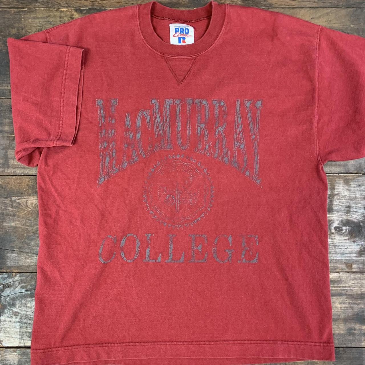 Russell Athletic Men's Burgundy Tshirt Depop