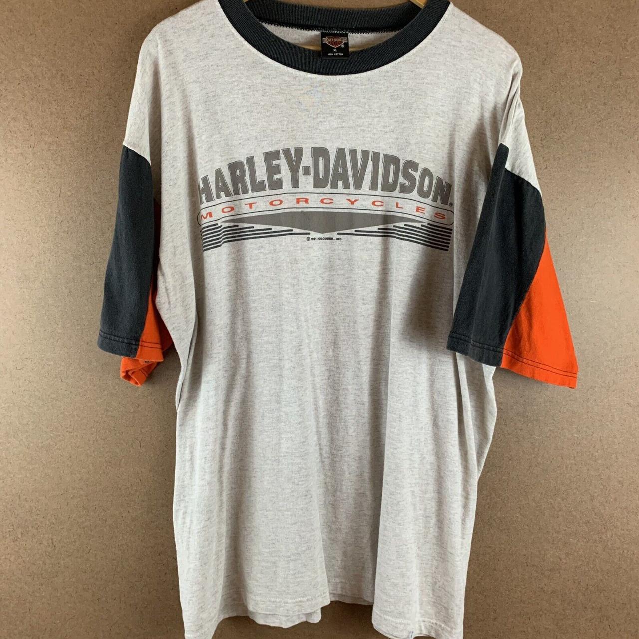 VTG online 90s Harley Davidson Holoubek Colorblock T-Shirt XL Gray USA