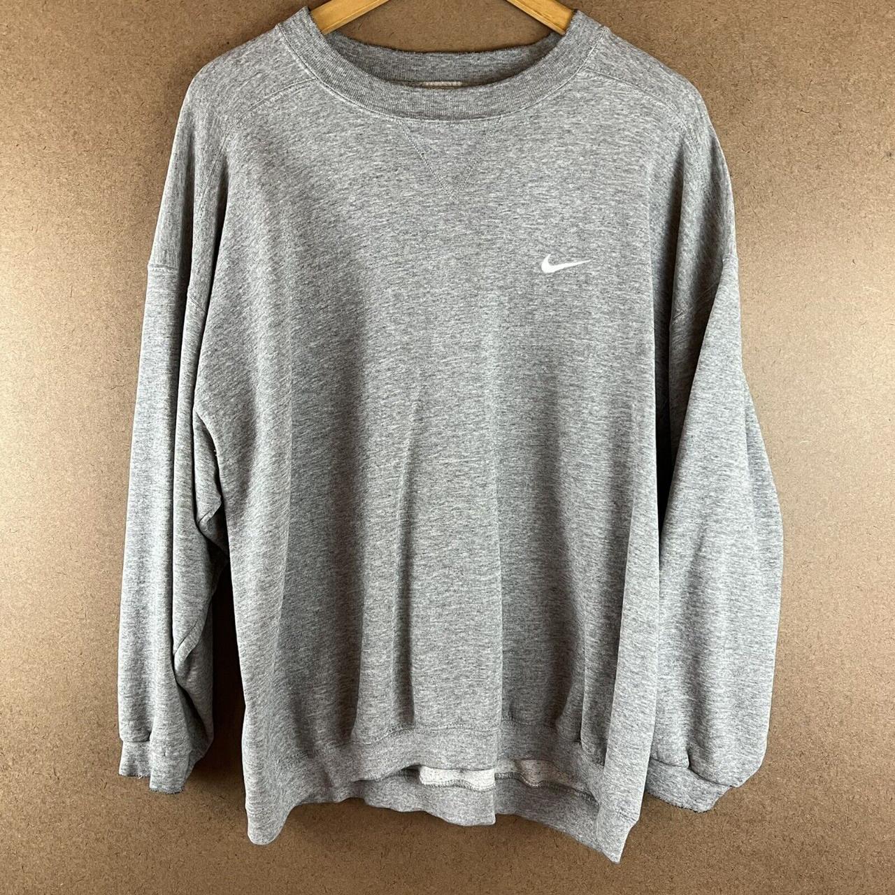 VTG 90s Distressed Nike Small Swoosh Crewneck... - Depop