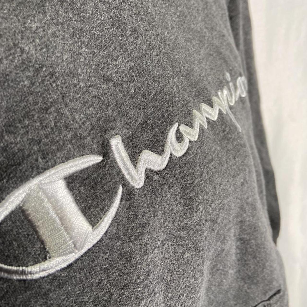 Vintage Champion Hoodie Grey hoodie with big... - Depop