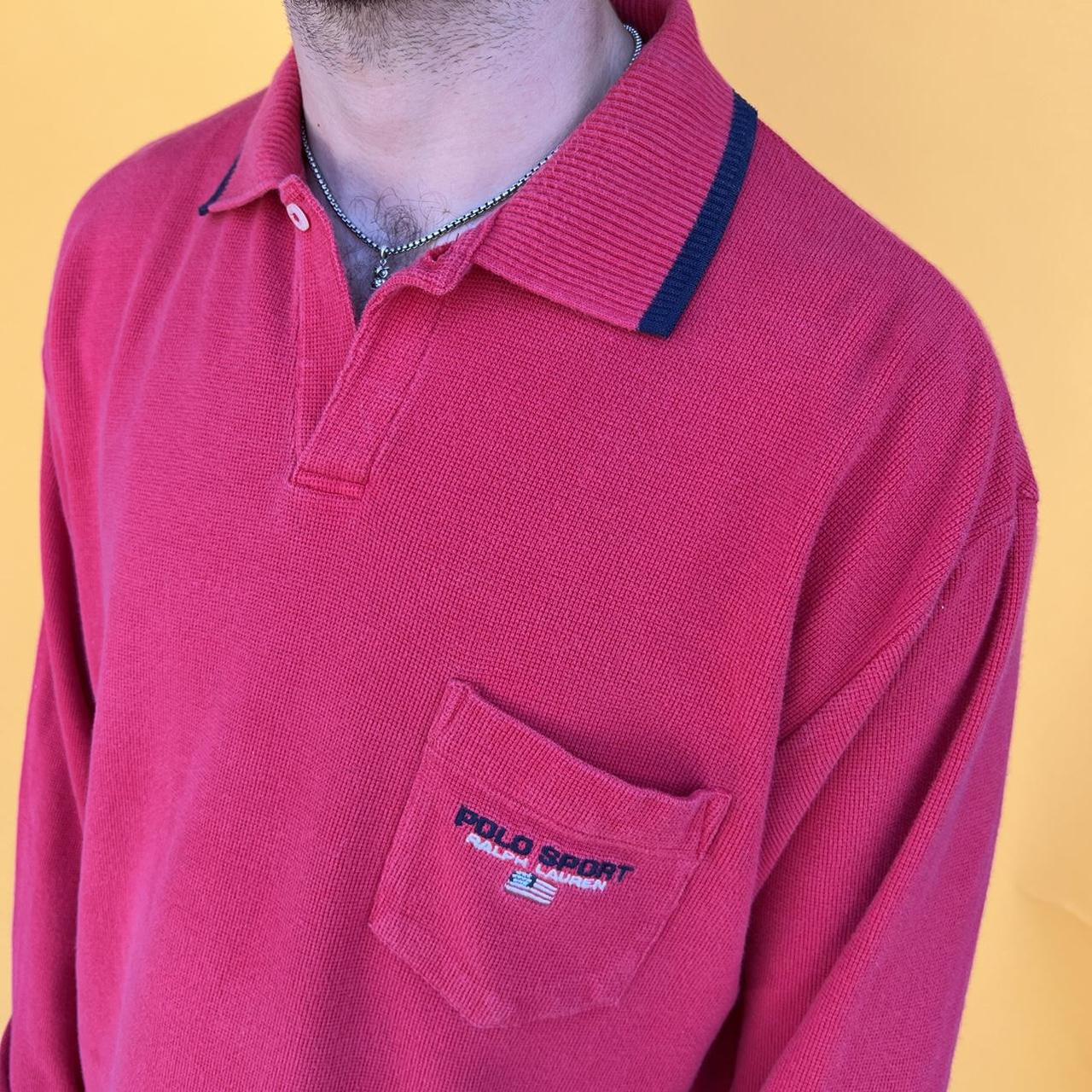 Vintage Y2K Escada Sport Pink Renaissance Polo Shirt - Depop