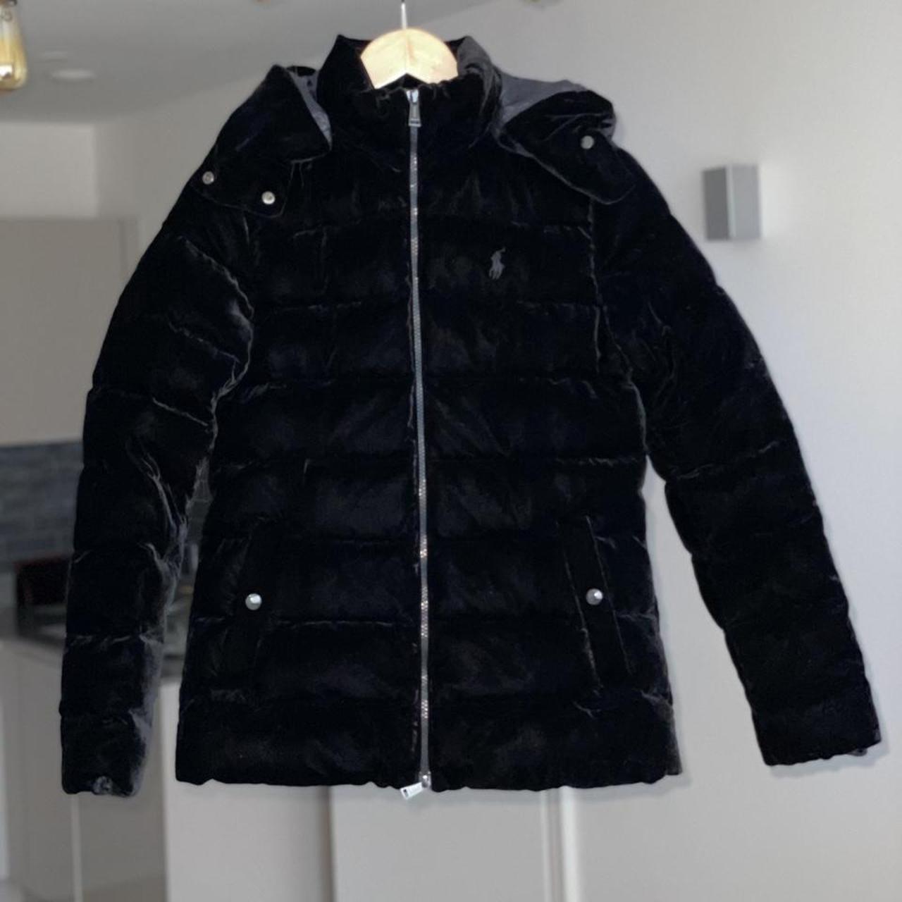 Ralph lauren velvet puffer on sale jacket