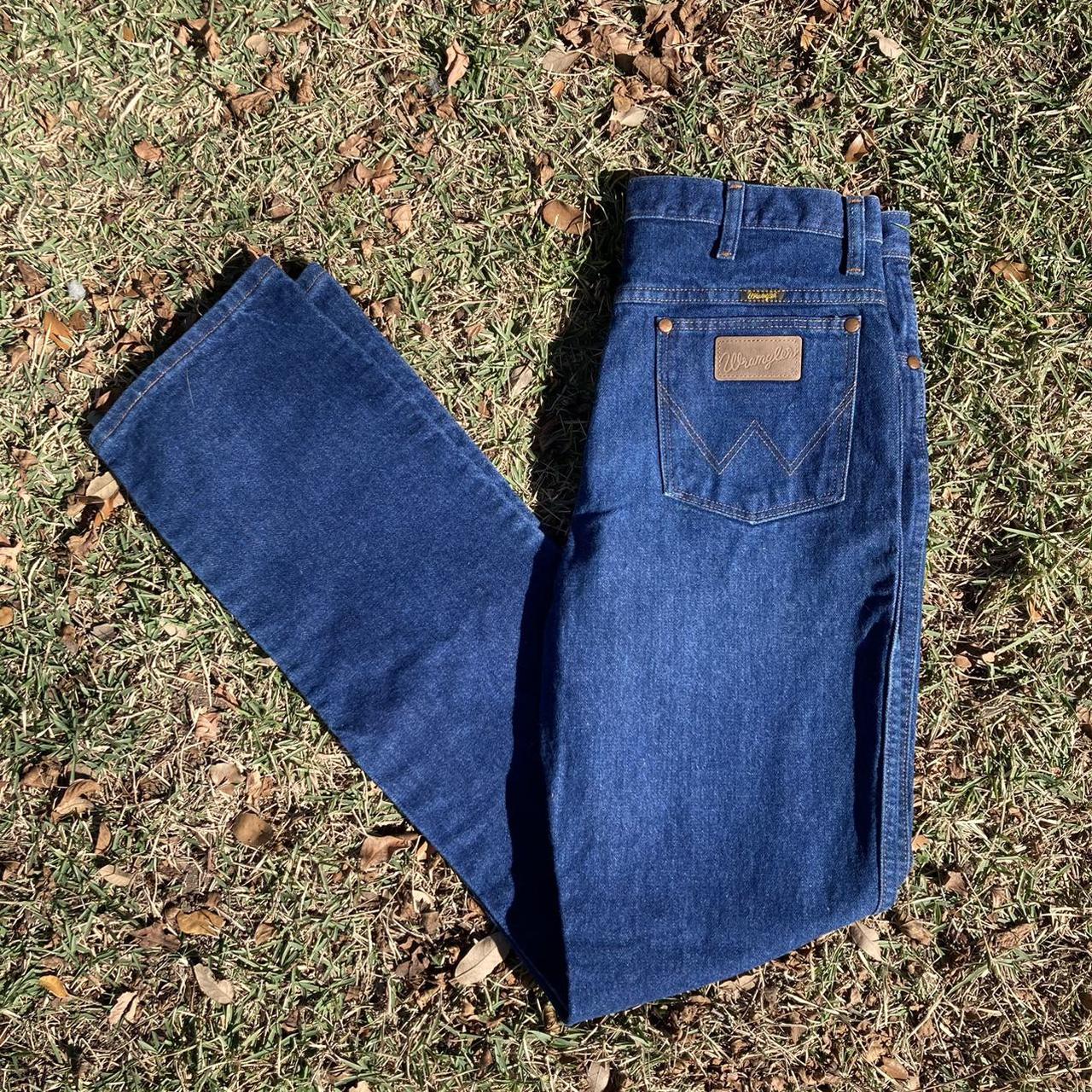 vintage 90s wrangler blue ranch jeans • size 32 x 36... - Depop