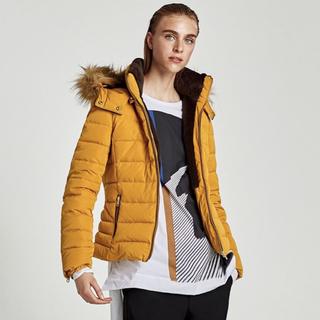 jacket with fur hood zara