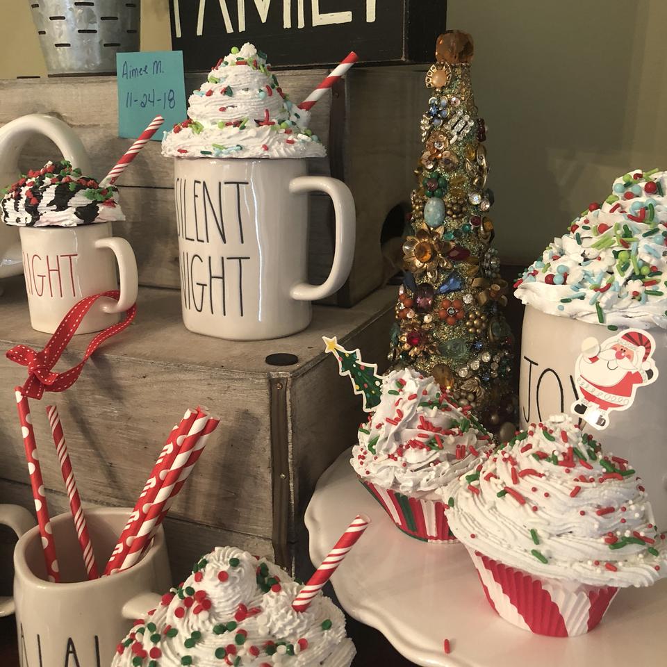 Simple Cinnamon Fake Faux Whipped Cream Mug Topper. Rae Dunn Inspired Topper