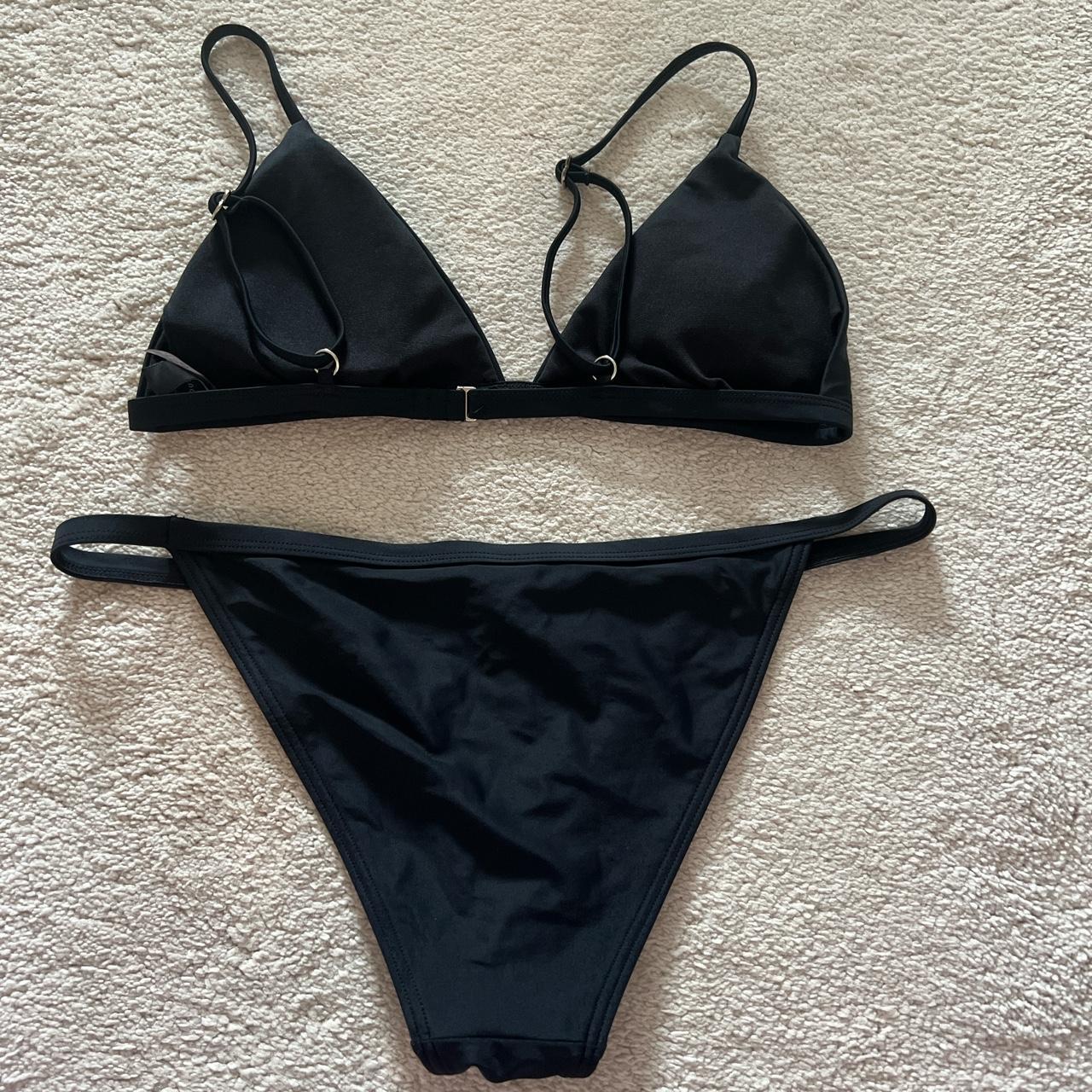 SELLING: beautiful black bikini with blue detailing... - Depop