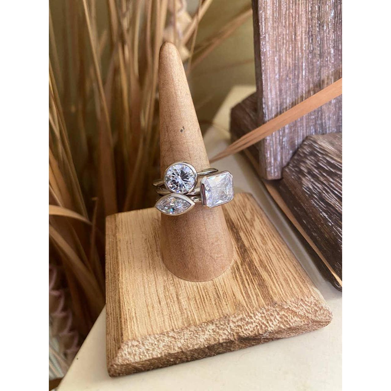 Rhodium Plated Brass Stackable Clear Faceted CZ Depop rhodium-plated-brass-stackable-clear-faceted-cz-depop