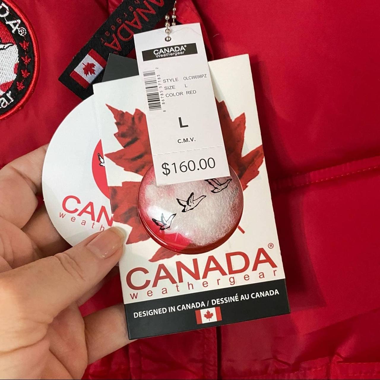 Canada Weather Gear Women's Red Puffer Vest Size... Depop