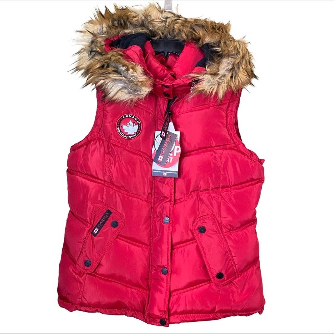 Canada Weather Gear Women's Red Puffer Vest Size... Depop