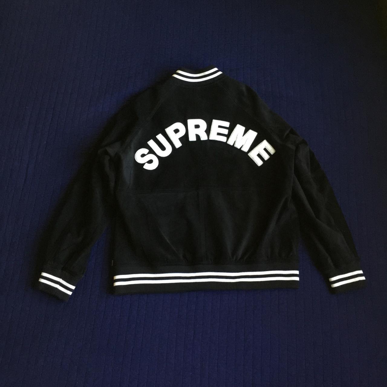 Supreme varsity jacket, Black suede , Letterman...