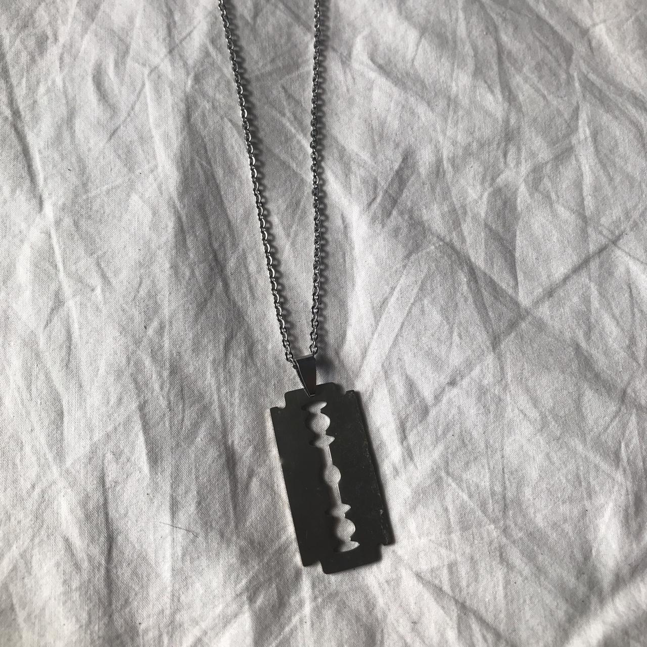 Razor blade necklace (plastic) *You will only - Depop