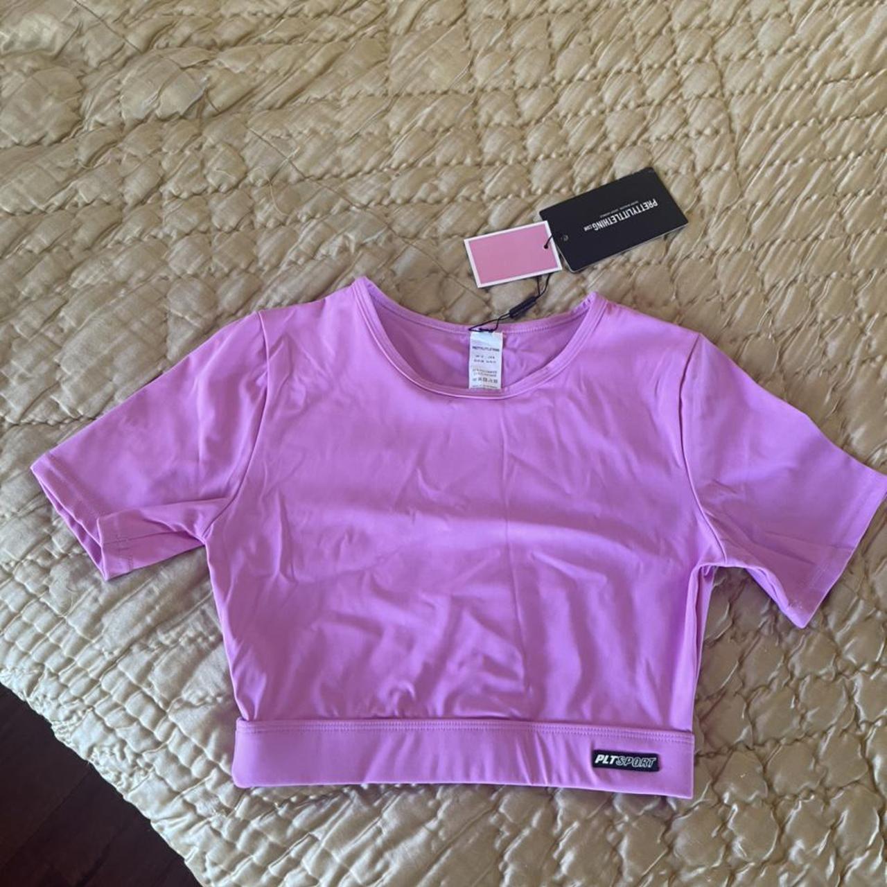 Barbie pink crop top PLT sport cropped tee with logo