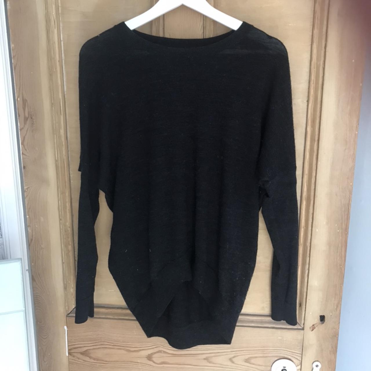 ALL SAINTS 100% wool thin grey jumper with cut out... - Depop