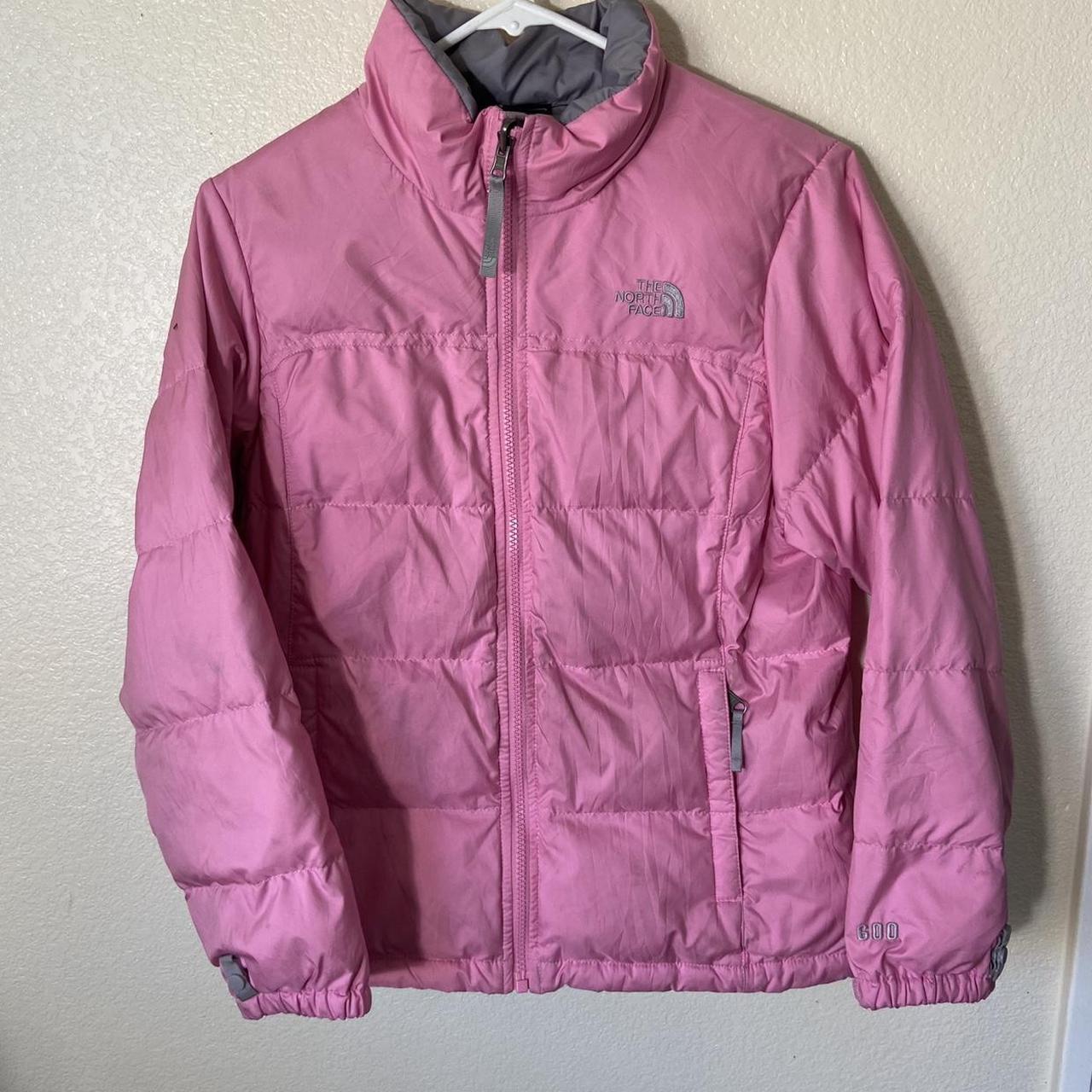 The North Face Pink and Silver Jacket | Depop