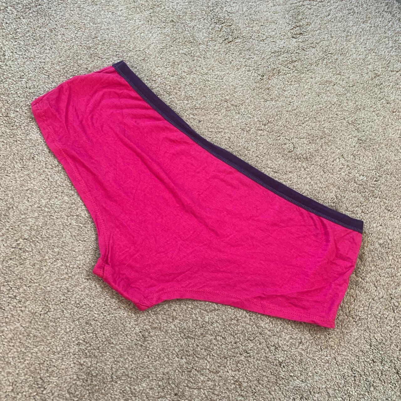 Hot Pink boy short style panties with dark purple... Depop