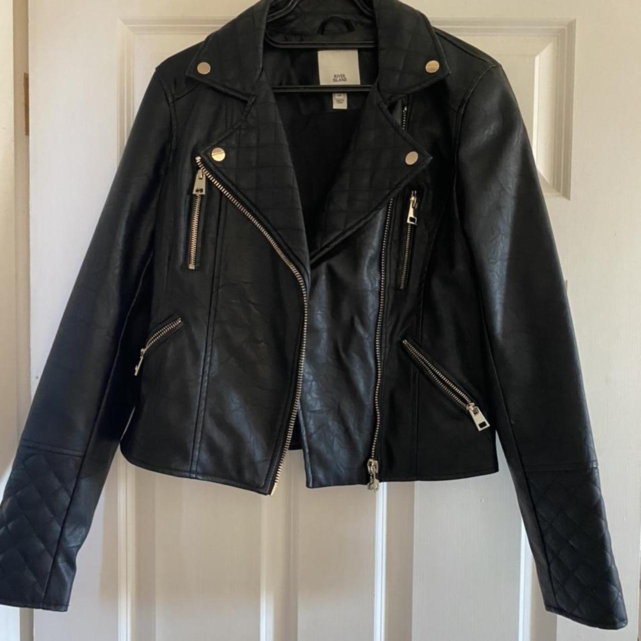 River Island faux leather jacket. Good condition and... - Depop